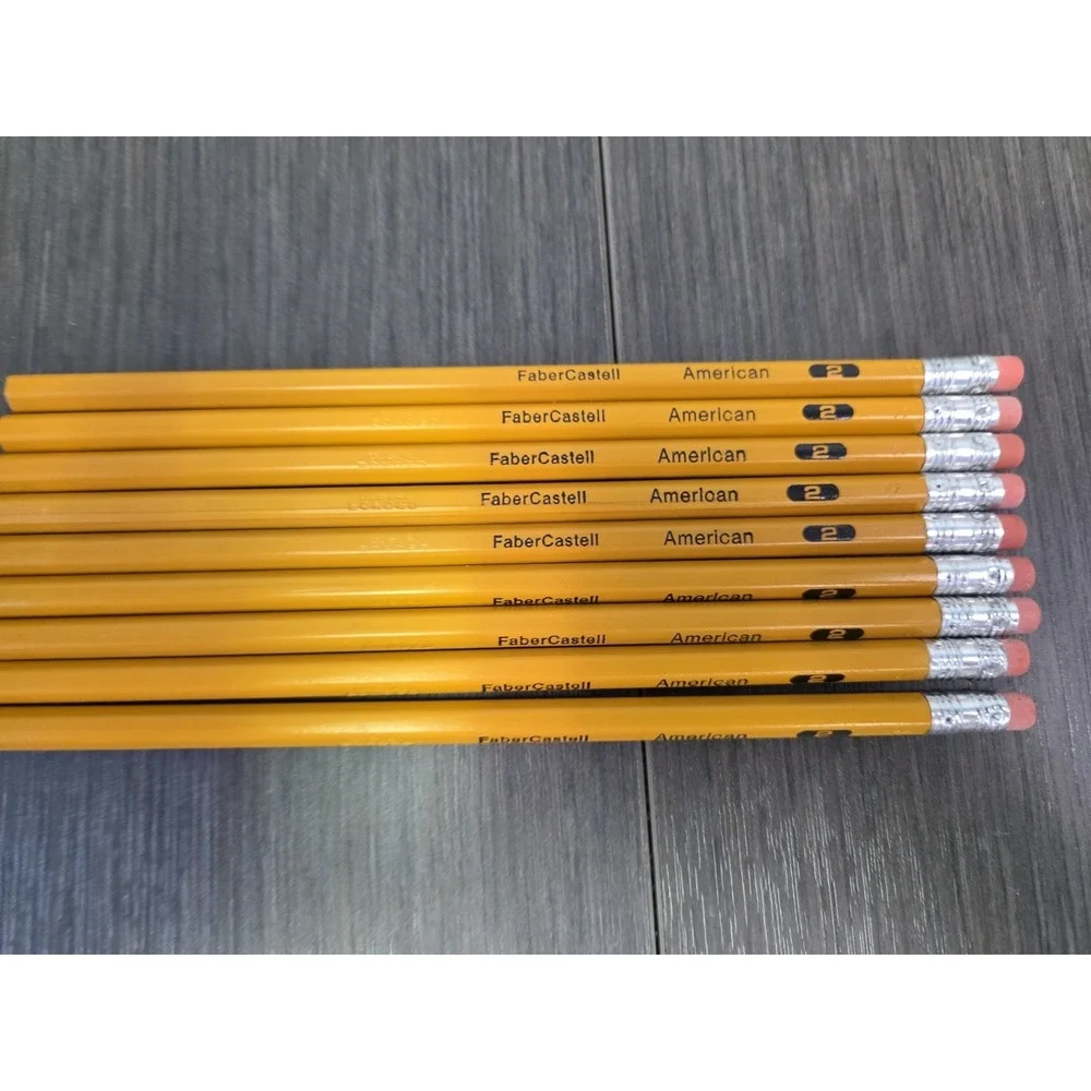 Vintage Faber Castell American Quality No.2 Pencils (9) Unsharpened USA MADE